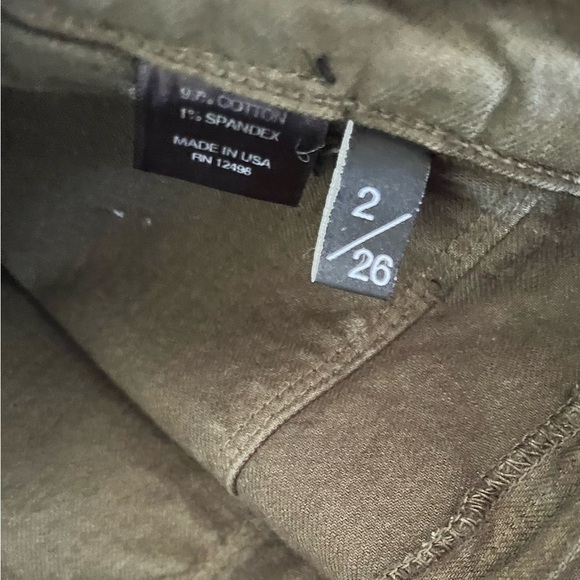 Pants Cargo 2000s Y2K Parker Smith Khaki Olive Green Slim Leg 2/26 Vintage - Picture 7 of 10